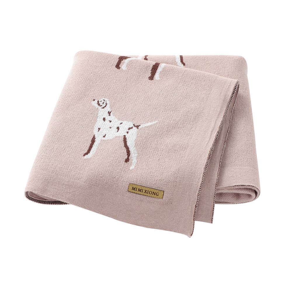 Baby Knitted Blanket for Newborn, Surwin Fashion Zebra Printing Soft 100% Cotton Warm Nursing Blanket Sleep Sack Stroller, Birthday Gift for Kids Boys and Girls (100x80cm,Pink)