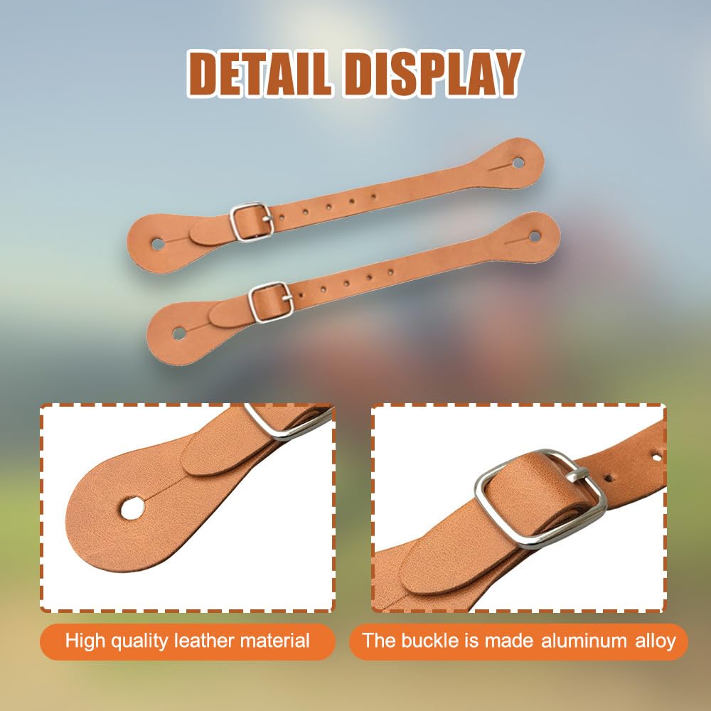 MiOYOOW 2 cinghie per spore in pelle, stivali regolabili con 6 fori per uomini e donne cavaliere cowboy cowgirl