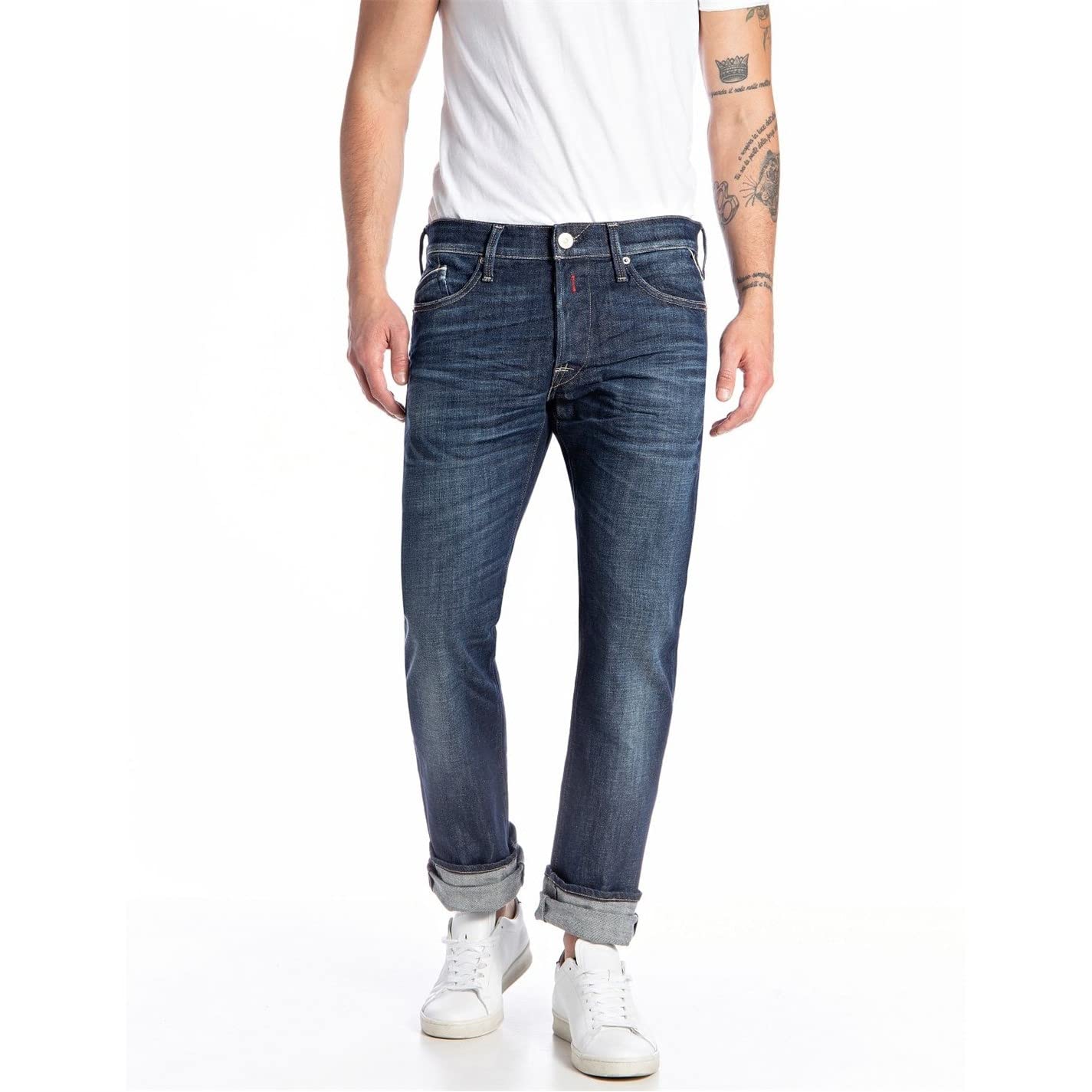 REPLAY Men's Waitom Jeans, 007 Dark Blue, 3632