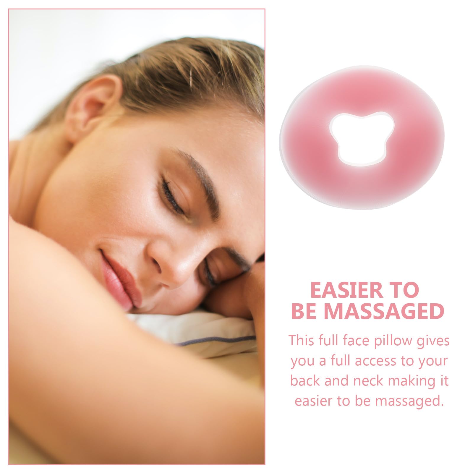 ULTECHNOVO Cuscino per Viso in Silicone Rosa per Massaggio, Poggiatesta Comodo e Rilassante per Spa e Saloni di Bellezza