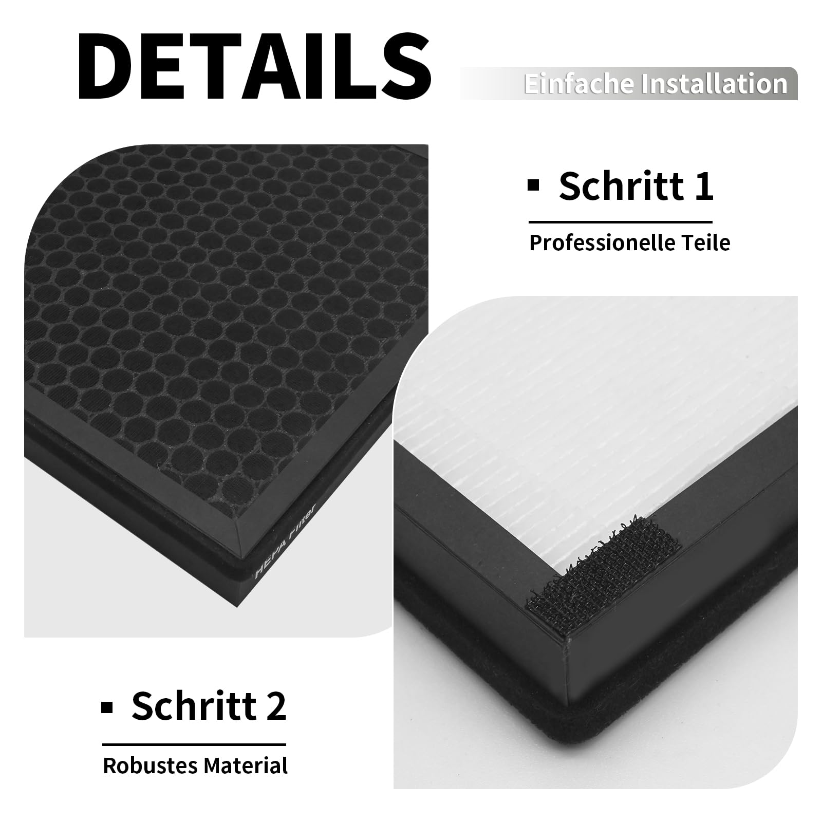 2 piezas H13 HEPA Filtro de repuesto con prefiltro, repuesto para purificador de aire Morento HY4866/YIOU M1, ideal para uso en casa y para propietarios de mascotas
