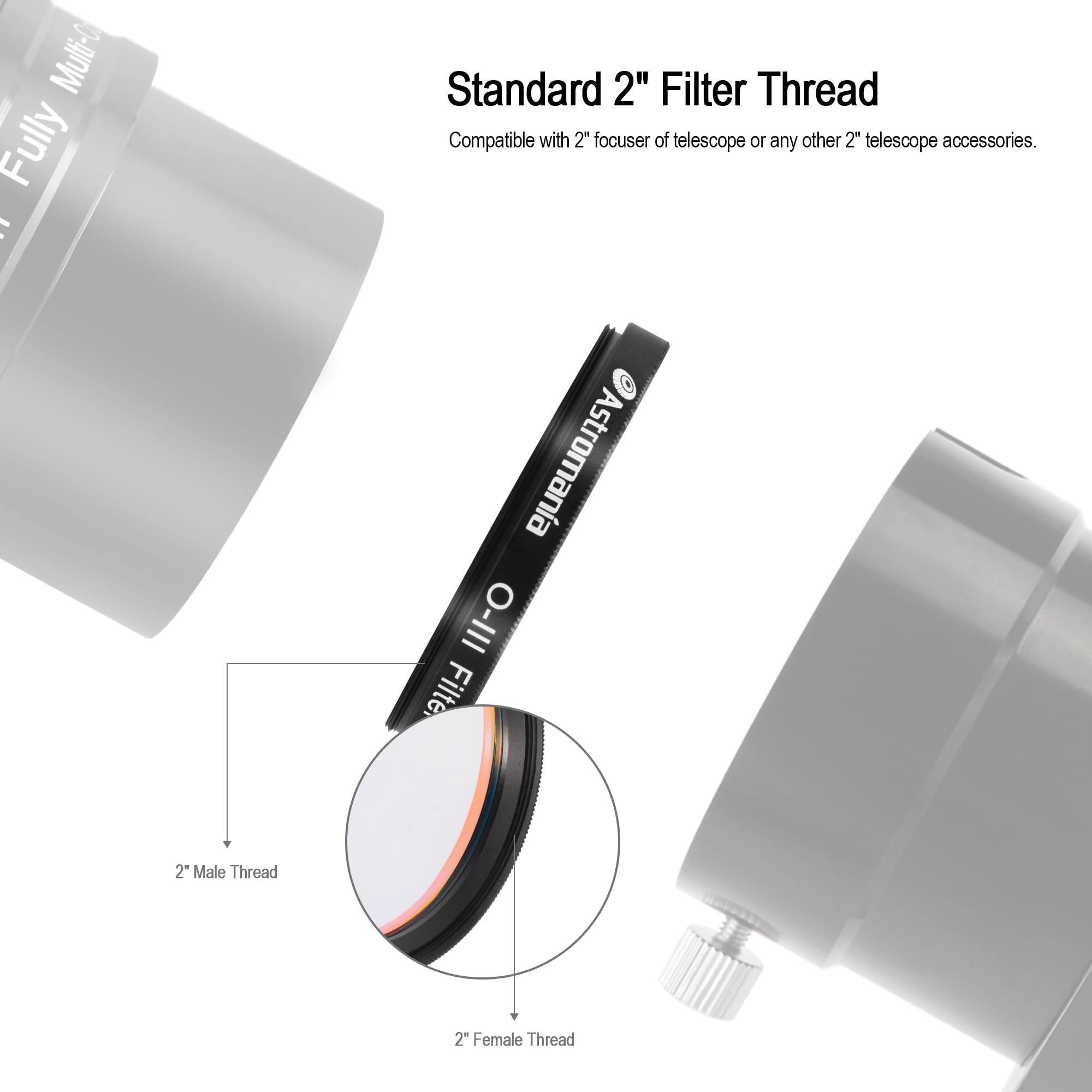 Astromania 2X Barlow Lens - Premium Dual Power ED Glass Telescope Accessory (2" & 1.25&quot