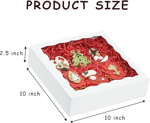 Miniatura 3 de XINHPKGG Paquete de 20 cajas para tartas de 10 x 10 x 25 pulgadas cajas de galletas de San Valentín con ventanas cajas de pastelería cajas de postre