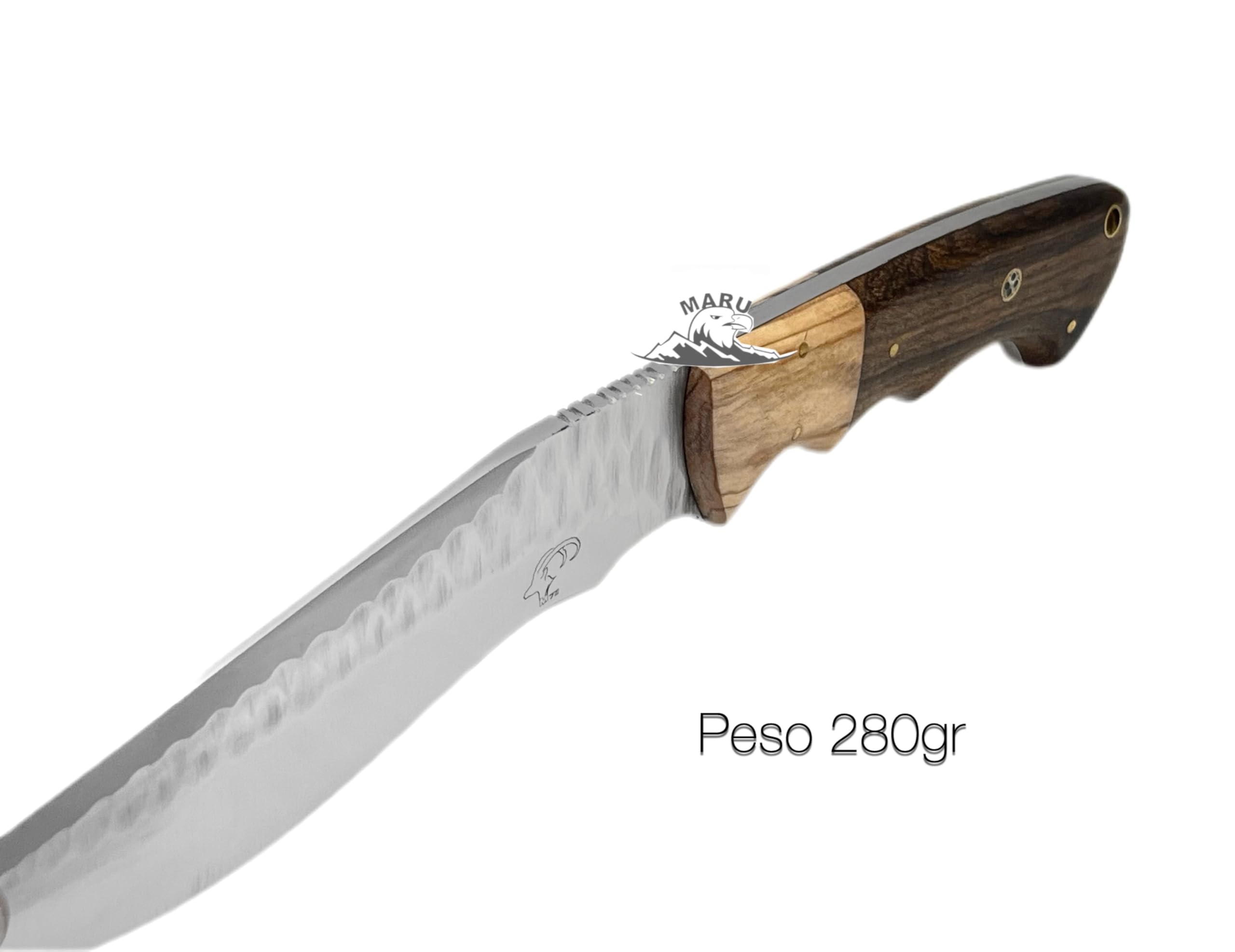 Coltello Artigianale in Acciaio Inox Manico Legno Lama Fissa-Coltello da Caccia Coltello da Collezione Coltello BUSHCRAFT