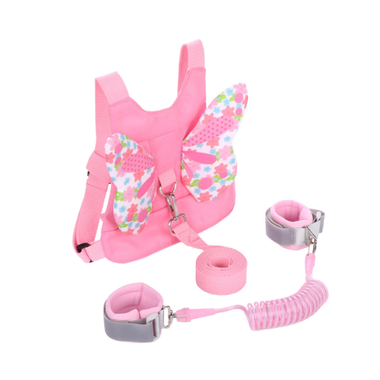 Arnés Infantil Correa de Banda de Prevención de Pérdida Pulsera Ajustable Espuma Suave Diseño Giratorio Adecuado para Viajes Compras, Rosa