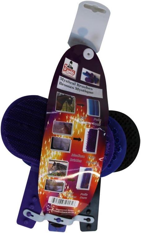 Equerry Mystical Brushes. Pack of 3. Stiff, Medium & Soft Bristles, Horse, Pet Grooming