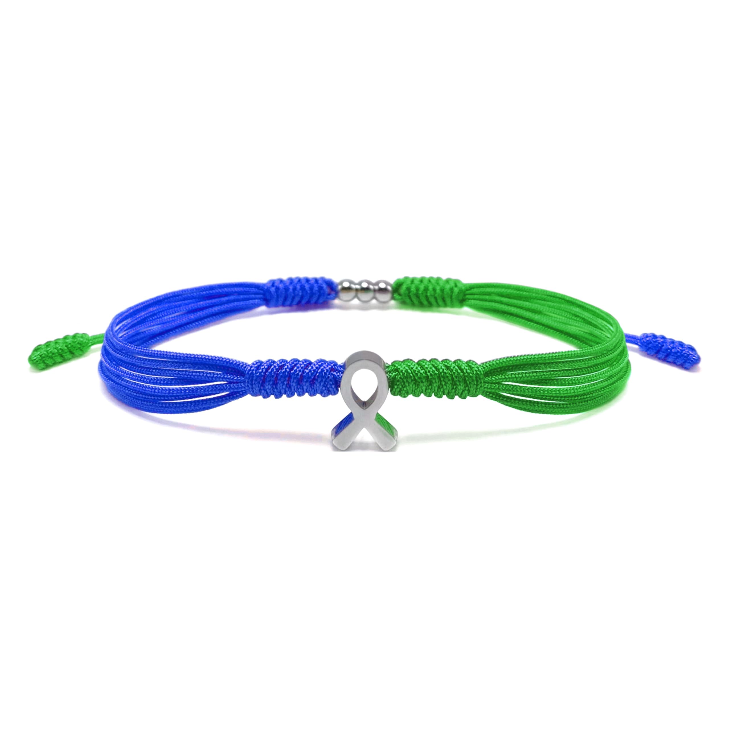 Blue and Green Awareness Bracelet for NF and NF1 Awareness, Neurofibromatosis, Cytomegalovirus, CMV, Adrenoleukodystrophy, ALD Awareness and more, Protection String Bracelets