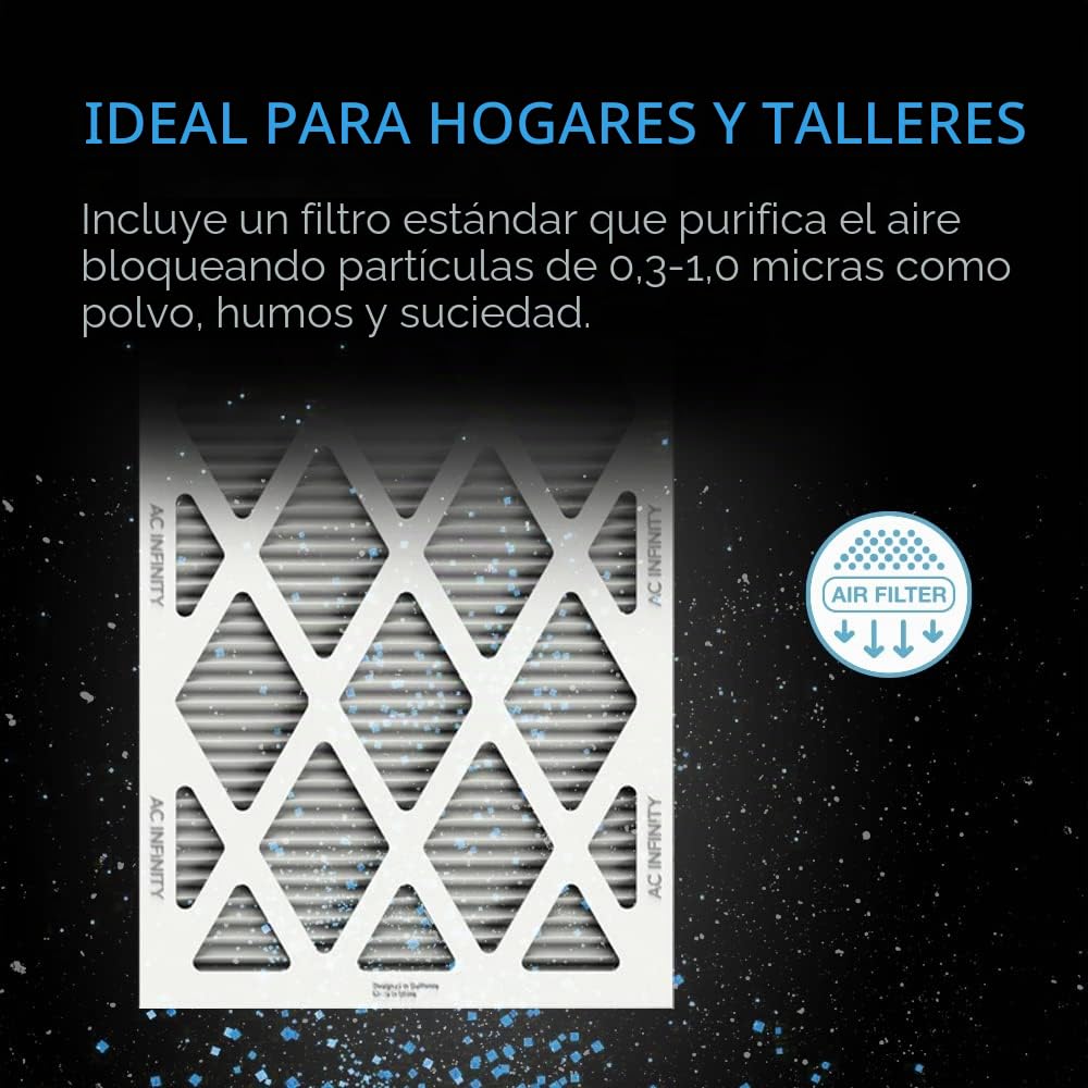 AC Infinity Caja, 150mm de filtro en línea, con filtro MERV 13, kit de filtración HVAC para toda la casa, compatible con ventiladores de 150mm conducto, ideal para entrada de aire fresco y ventilación