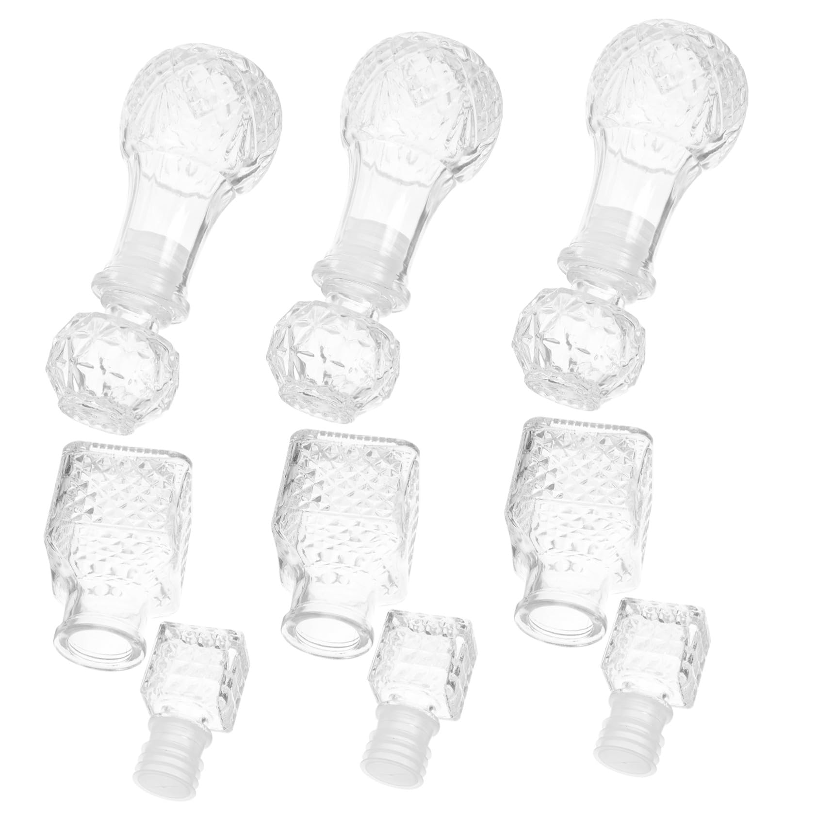 PLAFOPE Set de 6 Dispensadores de Botellas de Licor de Vidrio 50 Ml Excelente Sellado y Aireación Mejorada para Uso en Bar en Casa y Degustación de Vino