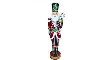 Fraser Hill Farm 6-Ft. Prelit Metallic Santa Nutcracker Statue