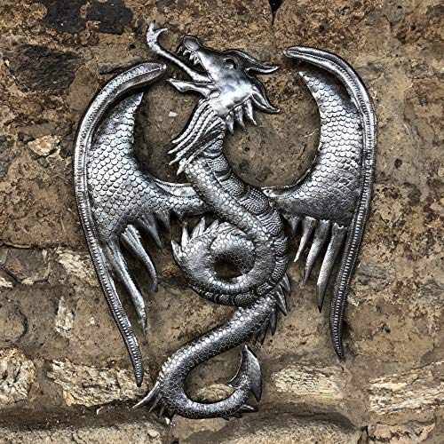 Cadeau fantasy idéal avec ce dragon en métal pour décoration murale celte - 5