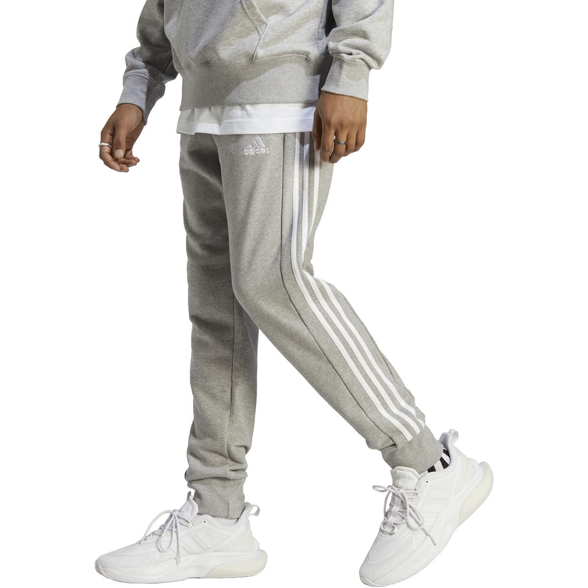 adidasMen's Essentials French Terry Cuffed 3-Stripes Pants