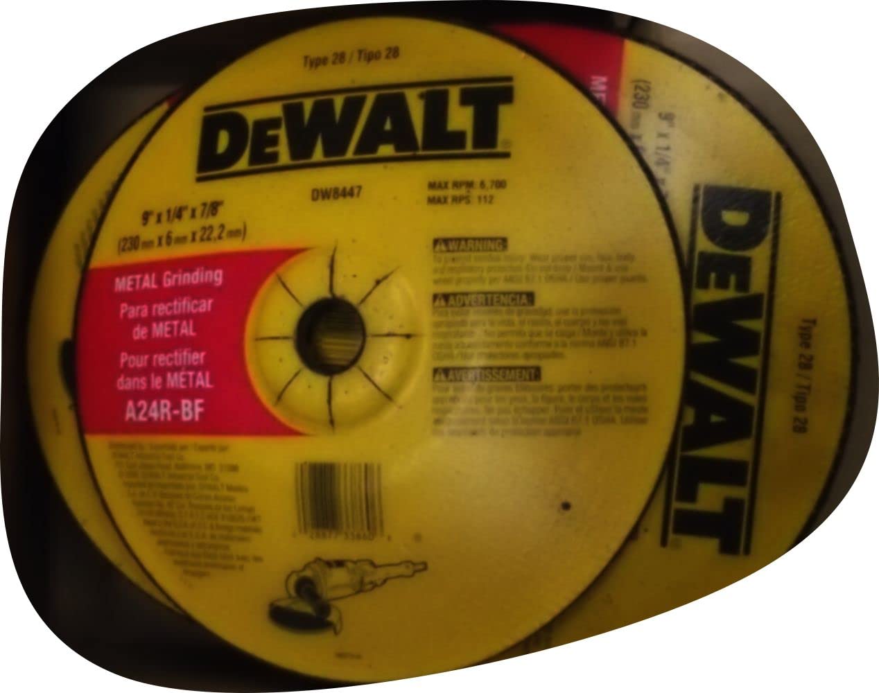 DW8447 9" x 1/4" x 7/8" T28 Metal Grinding 10pcs USA