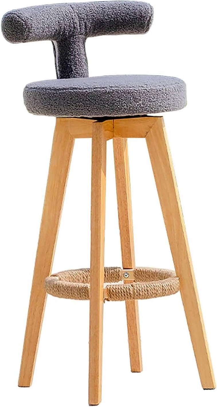 AYCDL 360° Swivel Grey Bar Stools with Backrest and Footrest Ideal for Kitchen Home Breakfast Bar and Counter Area