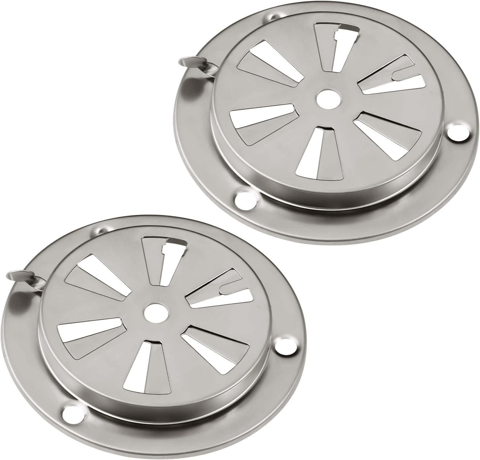 BBQ Smoker Air Vent Set, 2 Pieces Stainless Steel Grill Damper for Increased Airflow, Replacement Parts for Grill, Stove and Smoker
