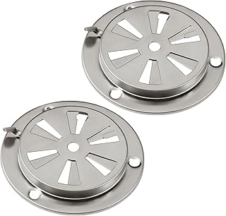 BBQ Smoker Air Vent Set, 2 Pieces Stainless Steel Grill Damper for Increased Airflow, Replacement Parts for Grill, Stove a...