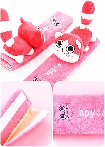 Miniatura 7 de Linda funda para cinturón de seguridad de automóvil, perro, gato, niño, almohada de viaje de animales de peluche, almohada kawaii para cinturón de