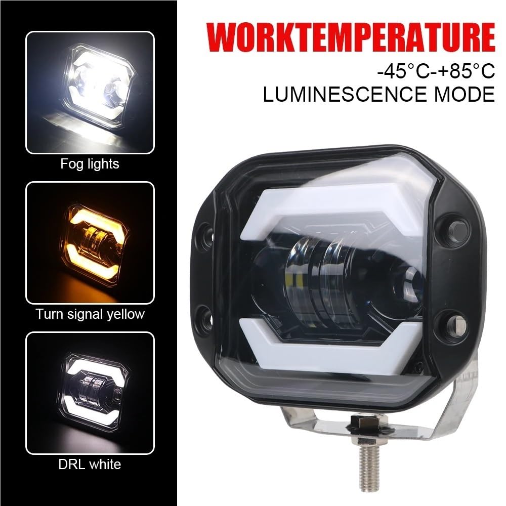 Fari Fendinebbia Faretti per moto 12V 6000K Luci di guida | Faretti per moto 12V 6000K Luci di guida diurne da 5 pollici Fari a LED IP67 per camion per fuoristrada 4x4 ATV DRL