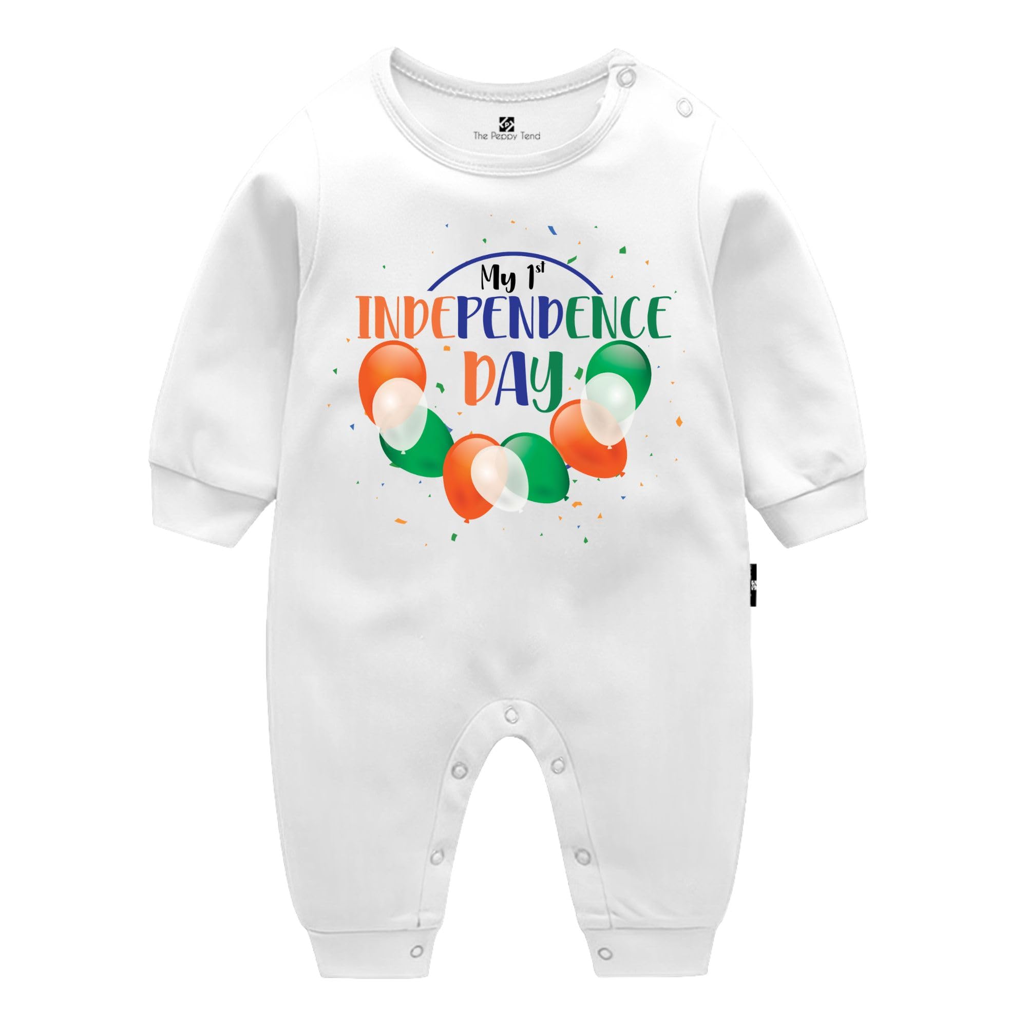 the peppy tend "My 1st Independence Day Balloons Baby Unisex Printed 100% Cotton Full Rompers Full Sleeves Regular Fit-picture-36
