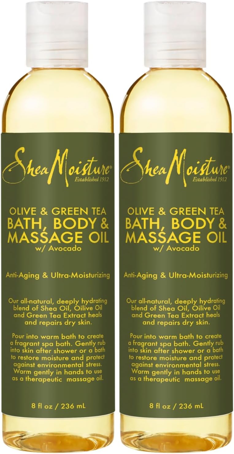 SheaMoisture Olive & Green Tea Bath, Body & Massage Oil 2-Pack