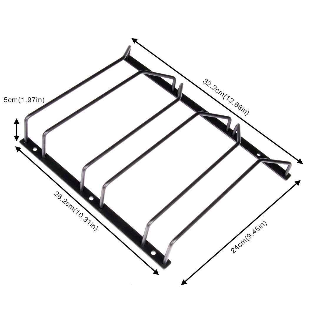 Weinglasregal unter dem Schrank, schwarz, Stielglas-Regal, Draht-Hängeregal, Weinglashalter mit Schrauben, 24 cm, 3 Reihen