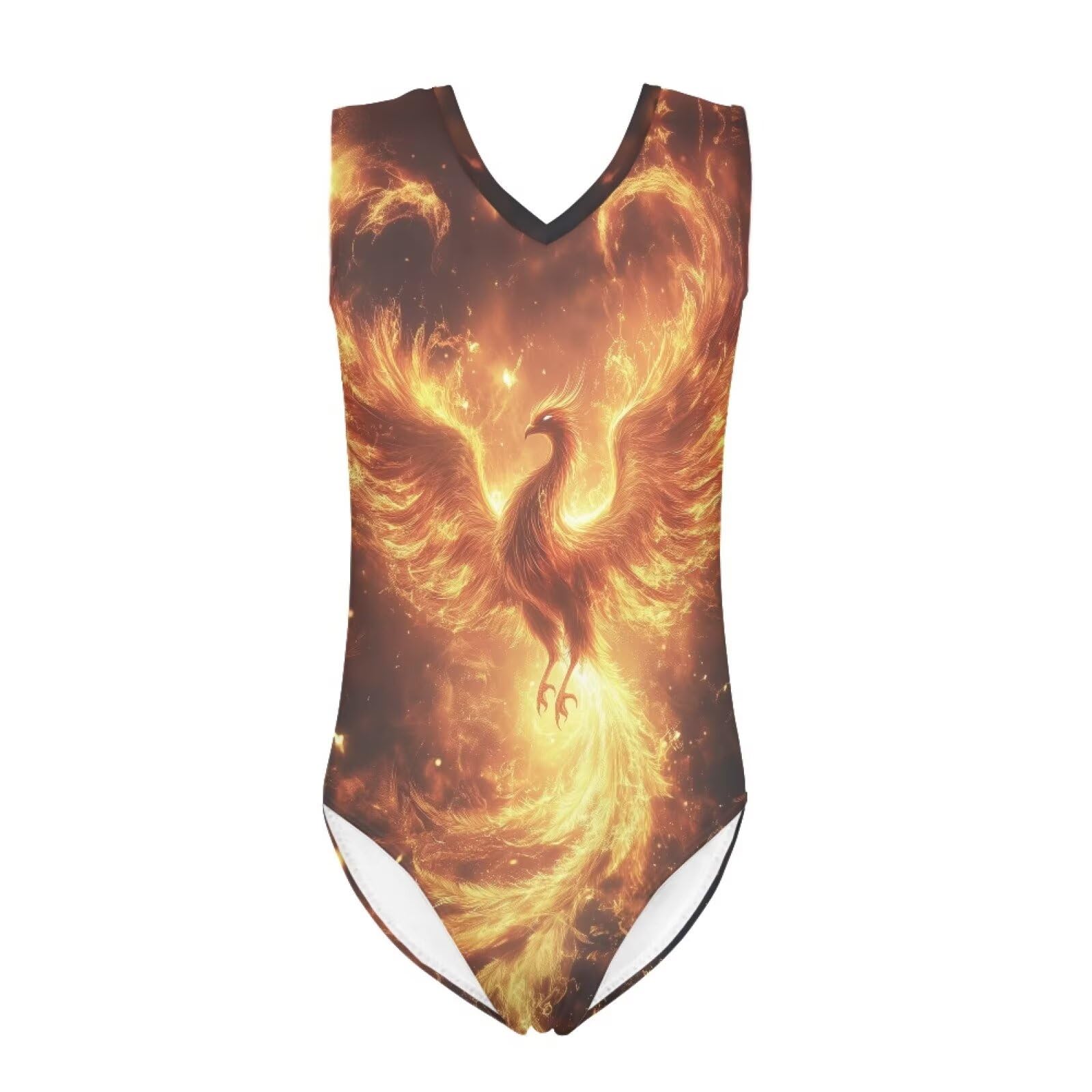 Girls Swimsuits Size 3-14 Kids Summer Sleeveless One Piece Bathing Suit Beach V-Neck
