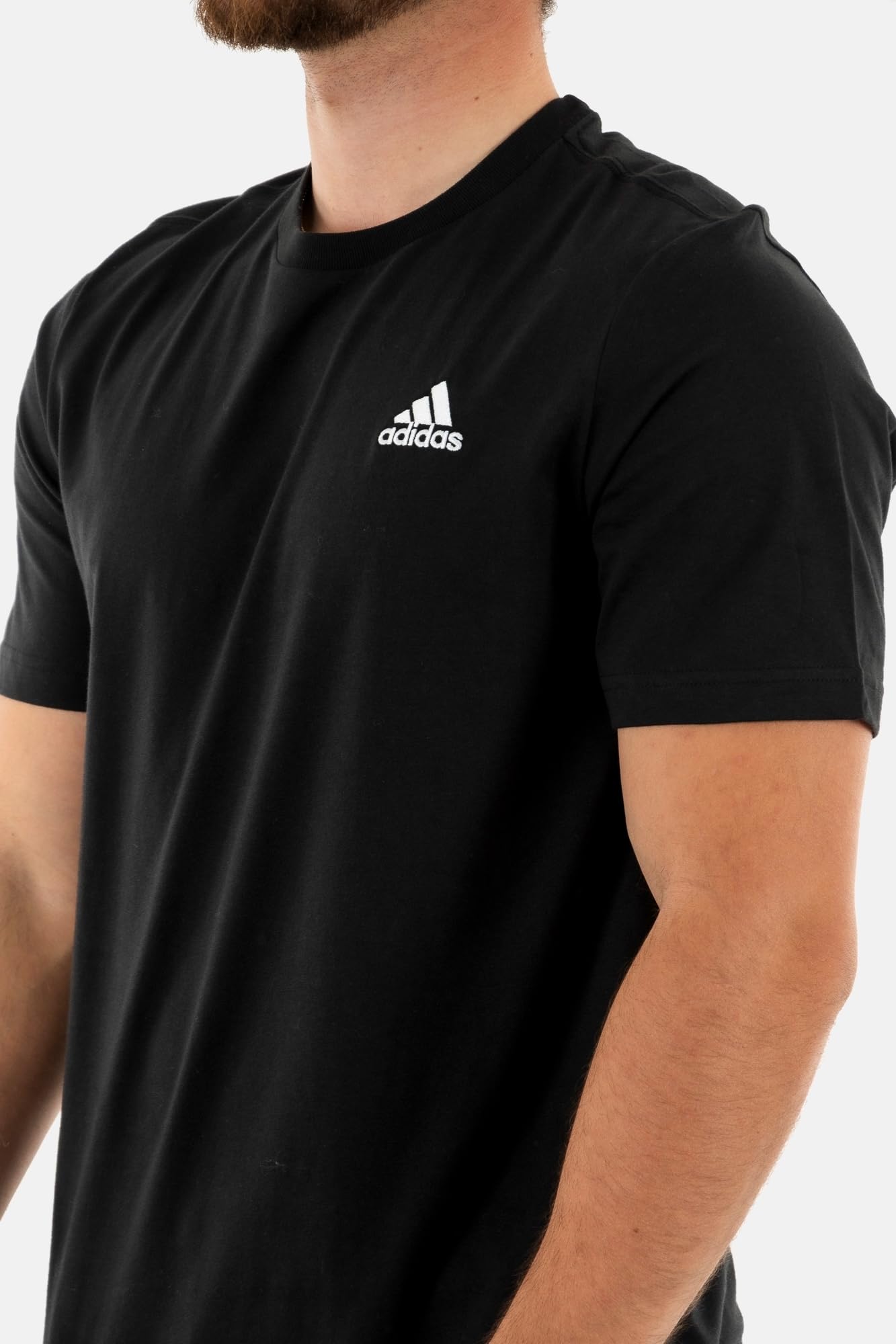 adidas Essentials Single Jersey, bestickt, kleines Logo-T-Shirt für Herren (1 Stück)