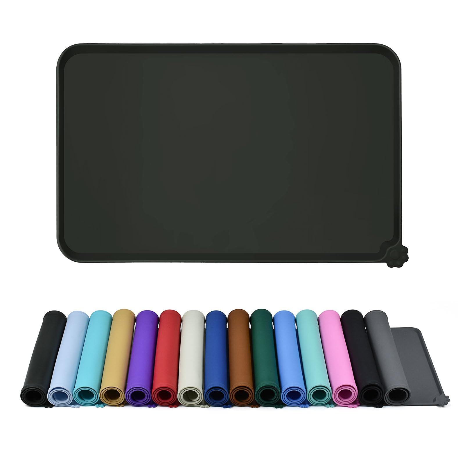 Reopet Silikon-Futtermatten für Haustiere - wasserdichte Hunde- und Katzenplatzmatten mit erhöhten Rändern - Hunde- und Katzennapfmatten - Wählen Größen