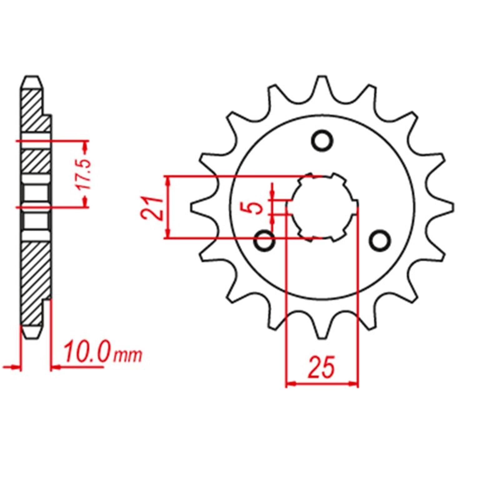 Piñón de transmisión para Suzuki XF650 XF 650 V, W, X, Y, K1, K2 Freewind 1997-2002 Piñón Corona para Motocicleta 525 CNC, 15T 43T (Delantero Trasero)(15T 42T)