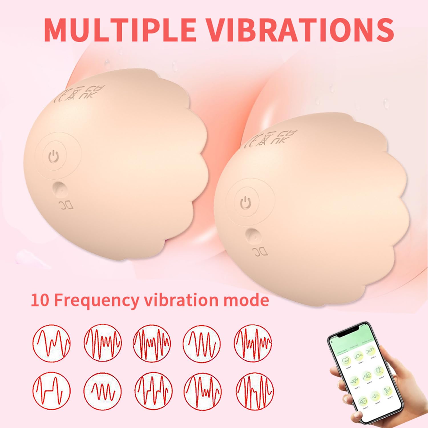 Masseur De Sein À 360 °, Autocollants De Mamelon APP Féminin Taquinant Le Vibrateur De Succion De Mamelon, 10 Modes, Masturbateur Flirtant Stimulant Les Jouets Sexuels