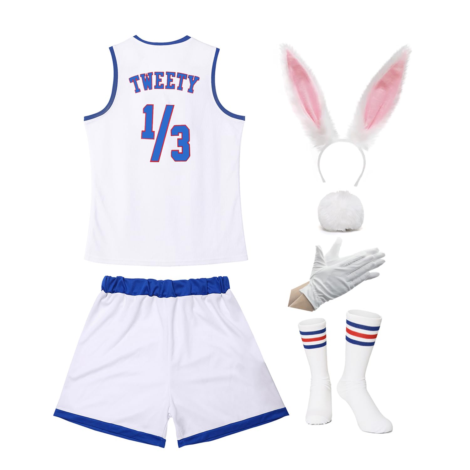 Women Basketball Jersey #10 Lola And 1/3 Space Costume 90s Movie Cosplay Halloween Sports Shirt White XS-XXL, 1/3 White, XXL