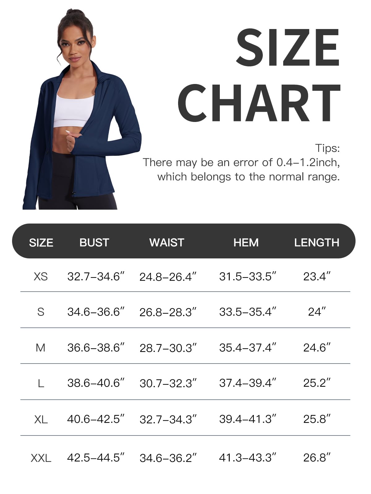 VUTRU Chaqueta de entrenamiento para mujer, con cremallera completa, ligera, para gimnasio, yoga, correr, con bolsillos