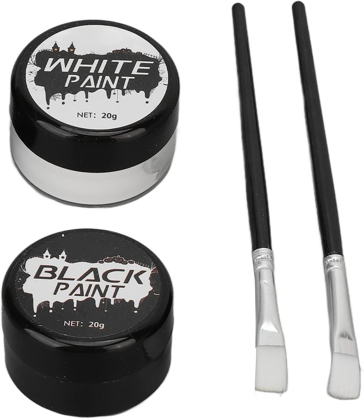 Halloween Cosplay Sfx Makeup Black + White Face Body Paint, Special Effects Kit Dress Up Painting Kits For Adult Full Coverage Paint Fx Make