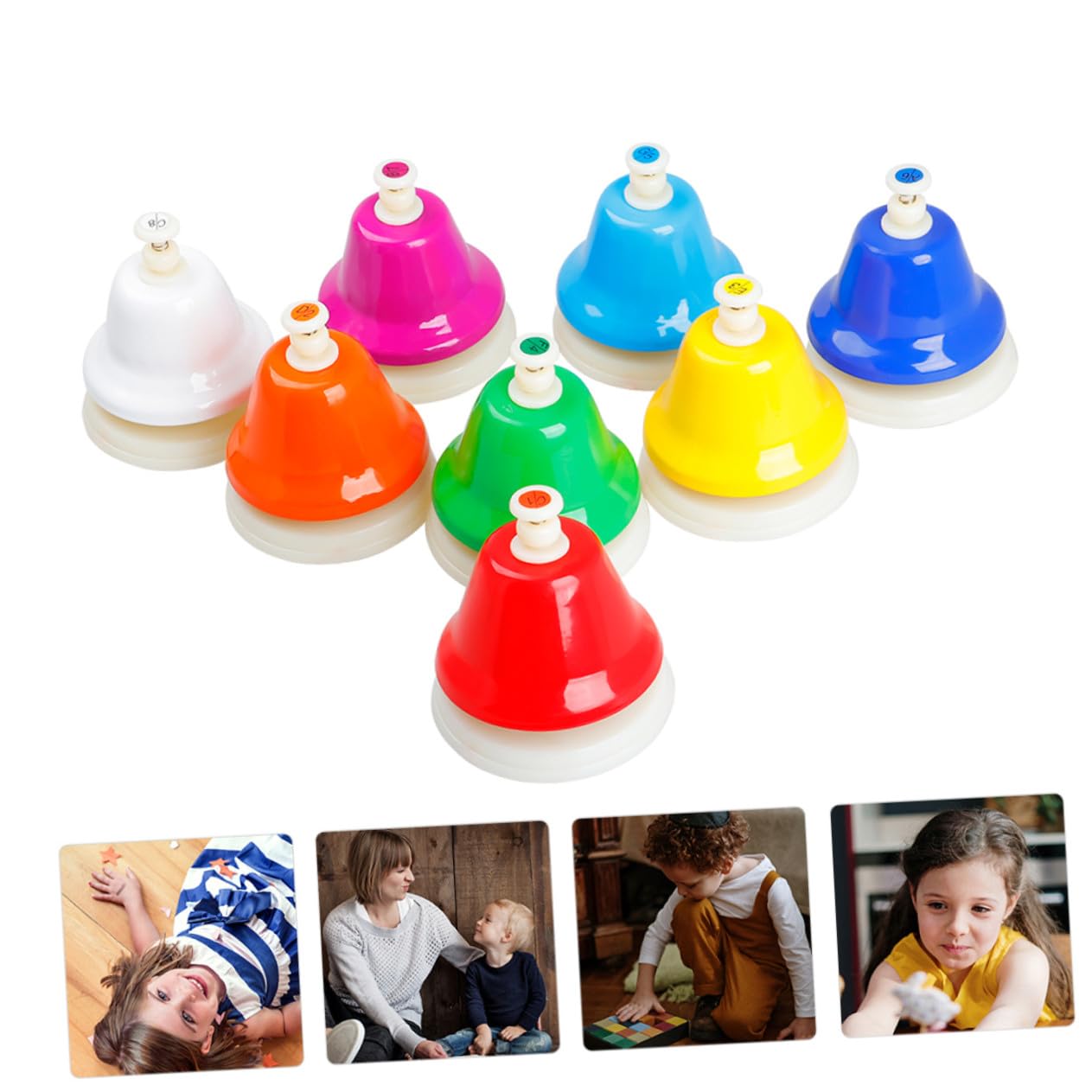 Campana de Mano de Metal Diatónica 8 Piezas Acero Inoxidable para Niños
