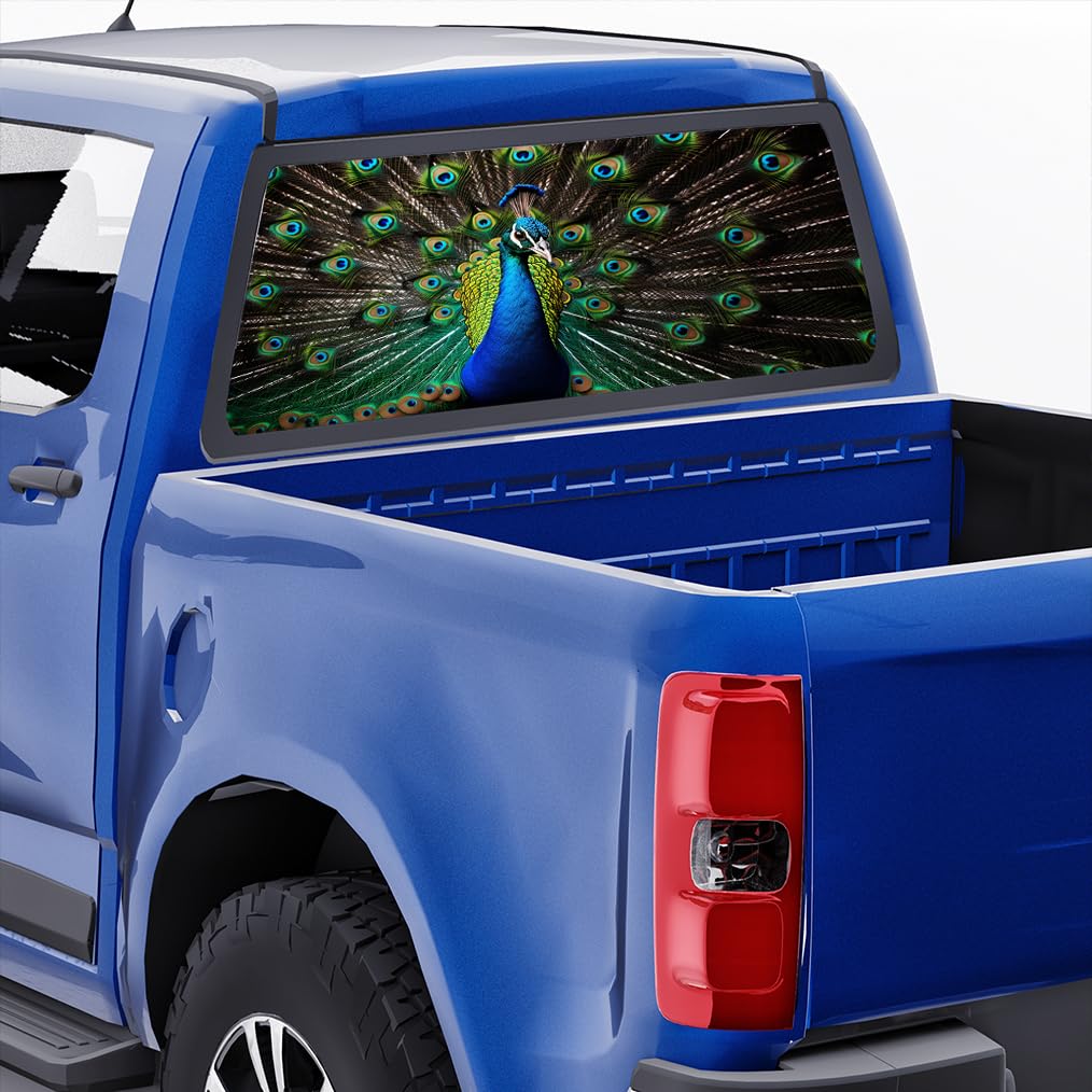 FOCCAFB Mysterious Crow Rear Window Decal - 66" X 22" Perforated Vinyl Sticker, Black Vintage Bird Graphic For Trucks & SUVs
