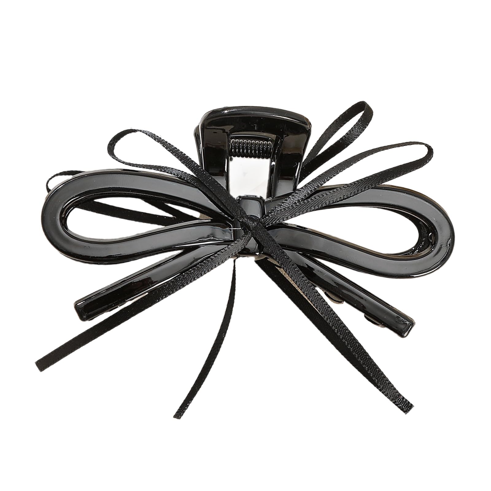 MICFENY Lightweight Ergonomic Hair Clip With Ribbon Bows Practical Acrylic Hairpin Hair Ornament For School Styling