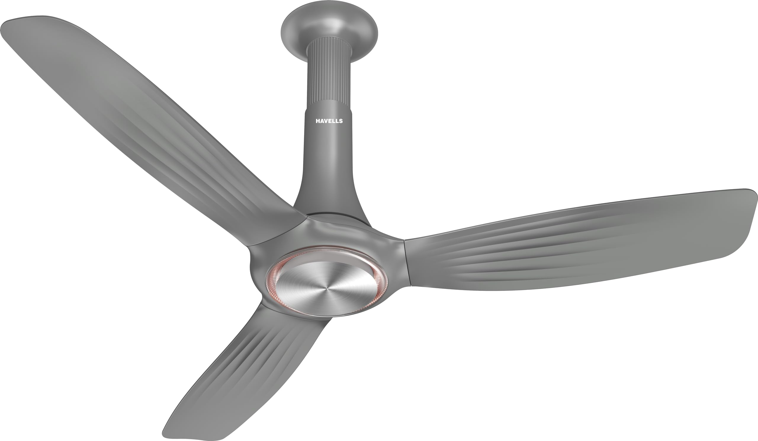 Havells 1200mm Inox Underlight BLDC Ceiling Fan | Remote Controlled, Smart Fan, IoT Enabled, Alexa & Google Home Compatible | 5 Star Rated, Upto 60% Energy Saving, 2 Year Warranty | (Mettalic Gray)