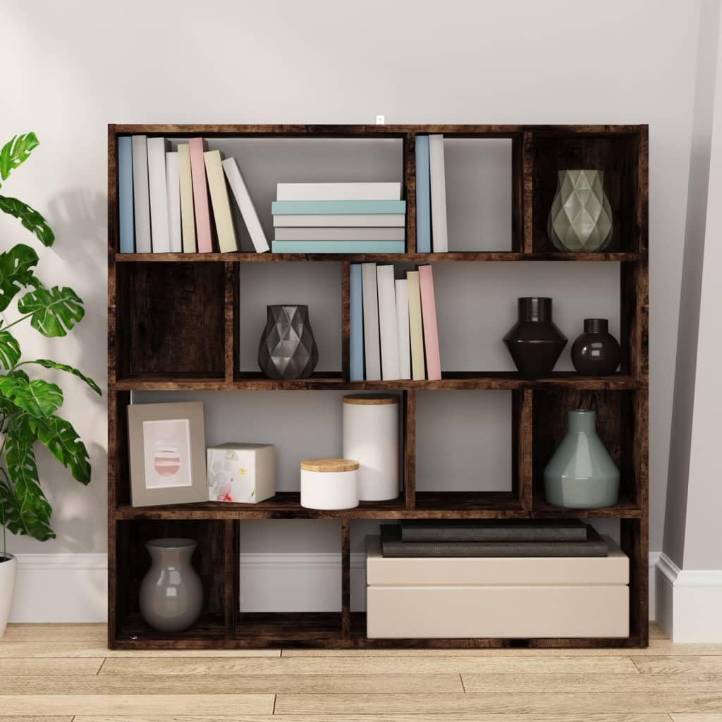 Libreria/Divisorio,Pannello Divisore per la Stanza Divisoria Interno Decorazioni Per patio, ufficio, casa, ospedale Rovere Fumo 105x24x102 cm