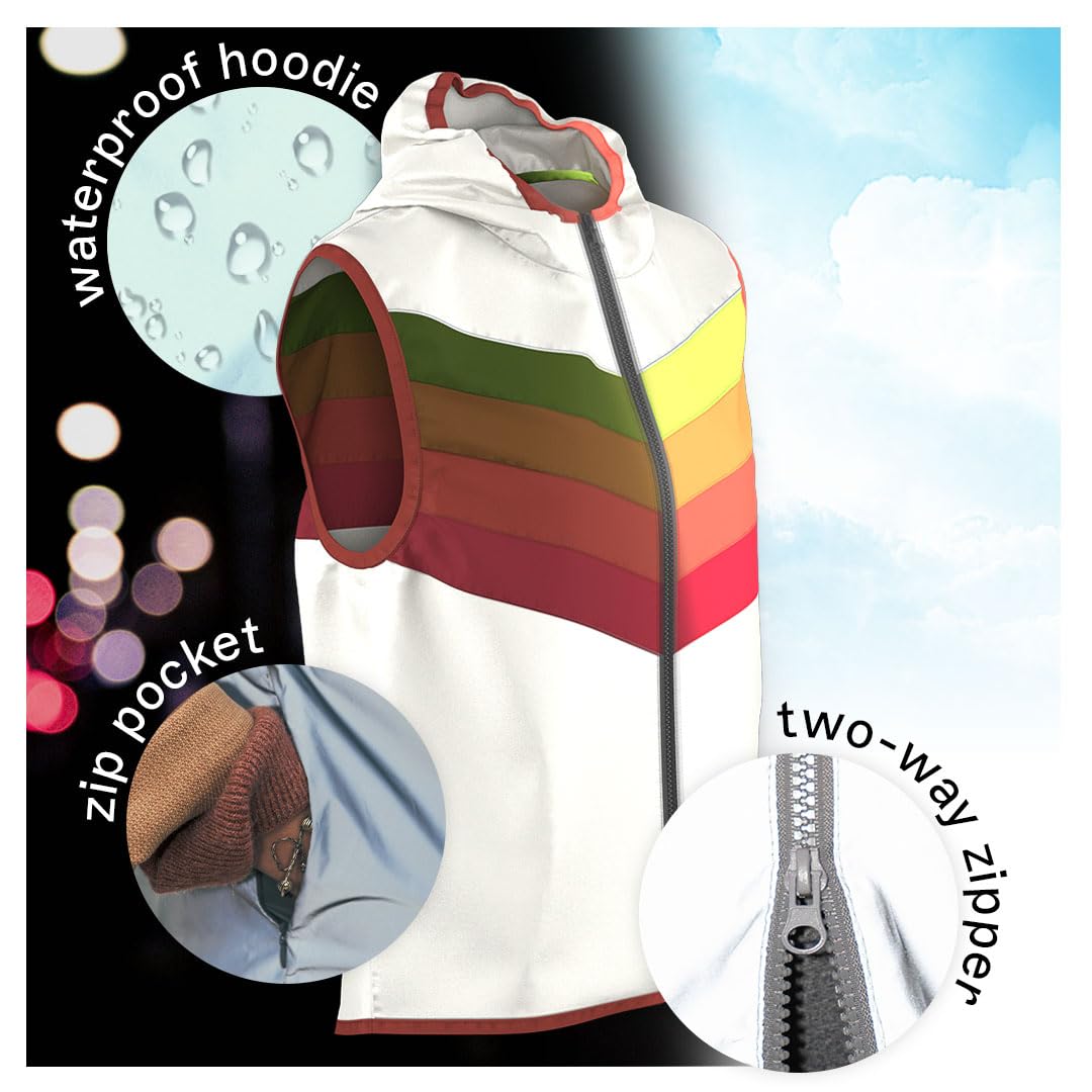 gofluo. Warnweste 3XL - Darkflow, Sicherheitsweste mit Regenbogendesign, Reißverschlussjacke, Fahrrad-Ausrüstung