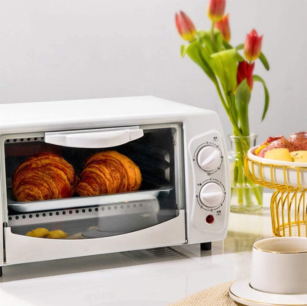 Mini tostapane da 10 Litri ， Forno da appoggio Multifunzione Forno da appoggio a convezione Cucina Domestica in Acciaio Inossidabile Bianco Utile
