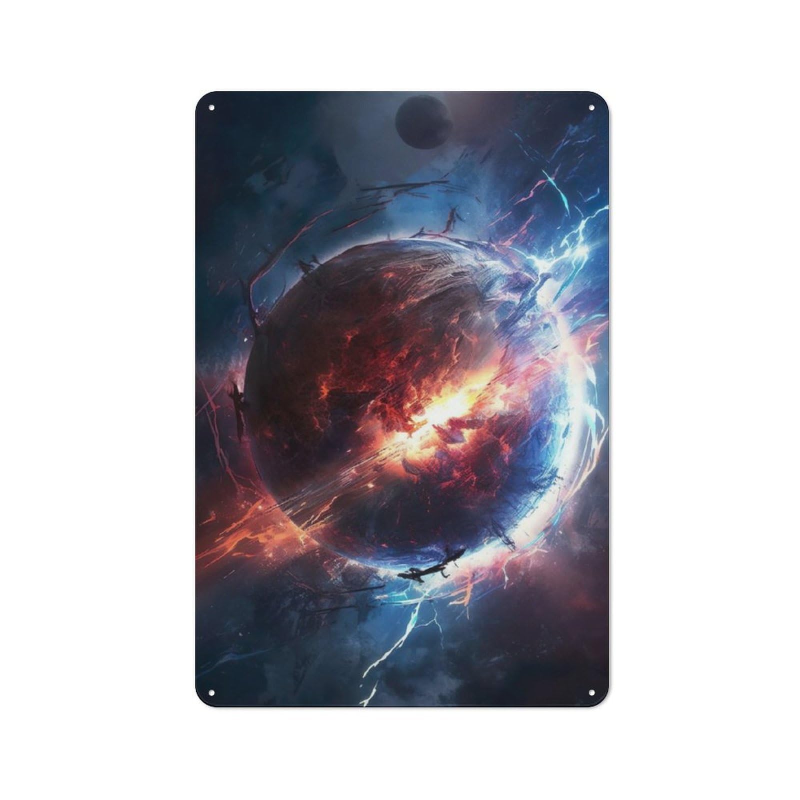 Junmoney Electrified Planet Vintage Metal Plaque 30X20cm For Man Cave Or Games Room, For An Autumn Update To Man Cave And Games Room