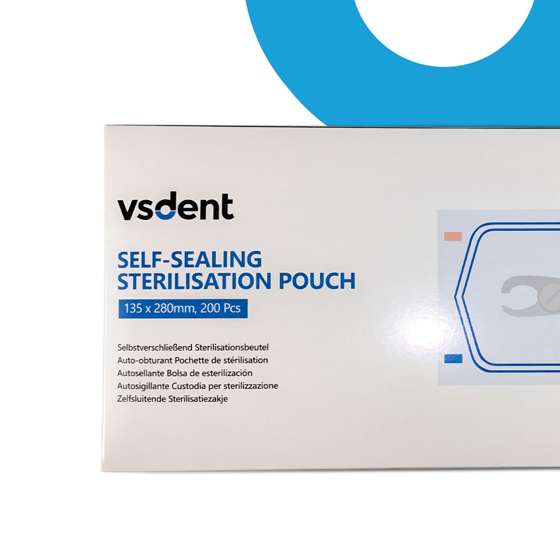 Sacchetti per autosterilizzazione, 135 x 280 mm, confezione da 200