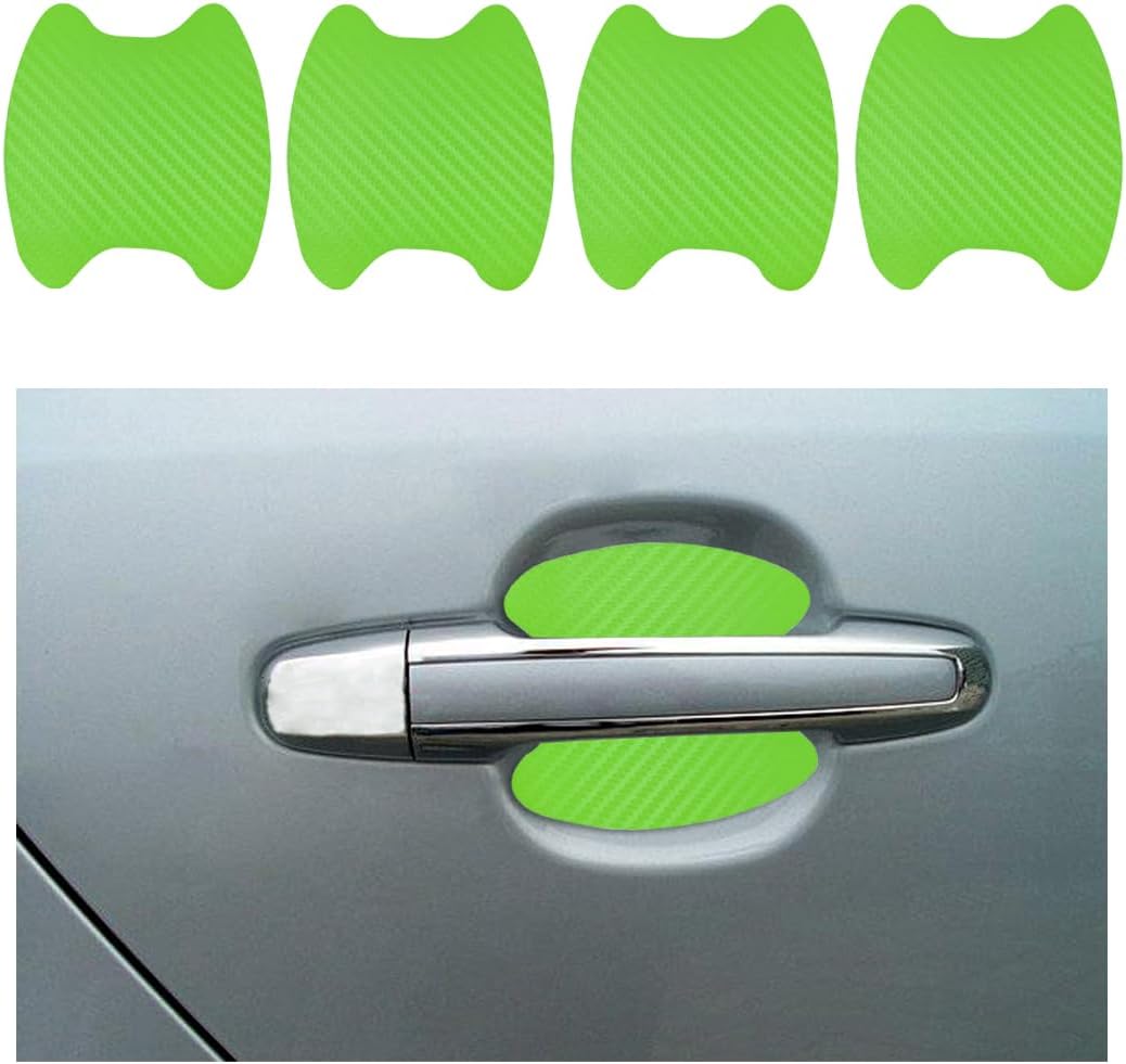 Ziciner 4 PCS Car Door Handle Sticker, Carbon Fiber Texture