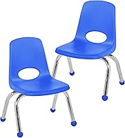 Vista 57 de FDP 13050-LG - Silla escolar apilable de 18 pulgadas, asiento apilable para estudiantes con patas de acero cromado y deslizadores giratorios