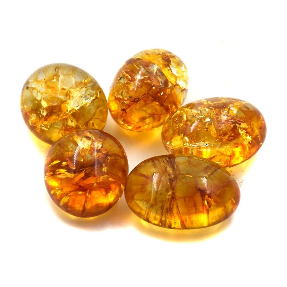 Crystal Citrine Tumble Stone | 50 gm Tumbled Gemstones | Reiki Healing Stones | Home Decor Pebbles | Aquarium Gravel | Garden & Table Decor