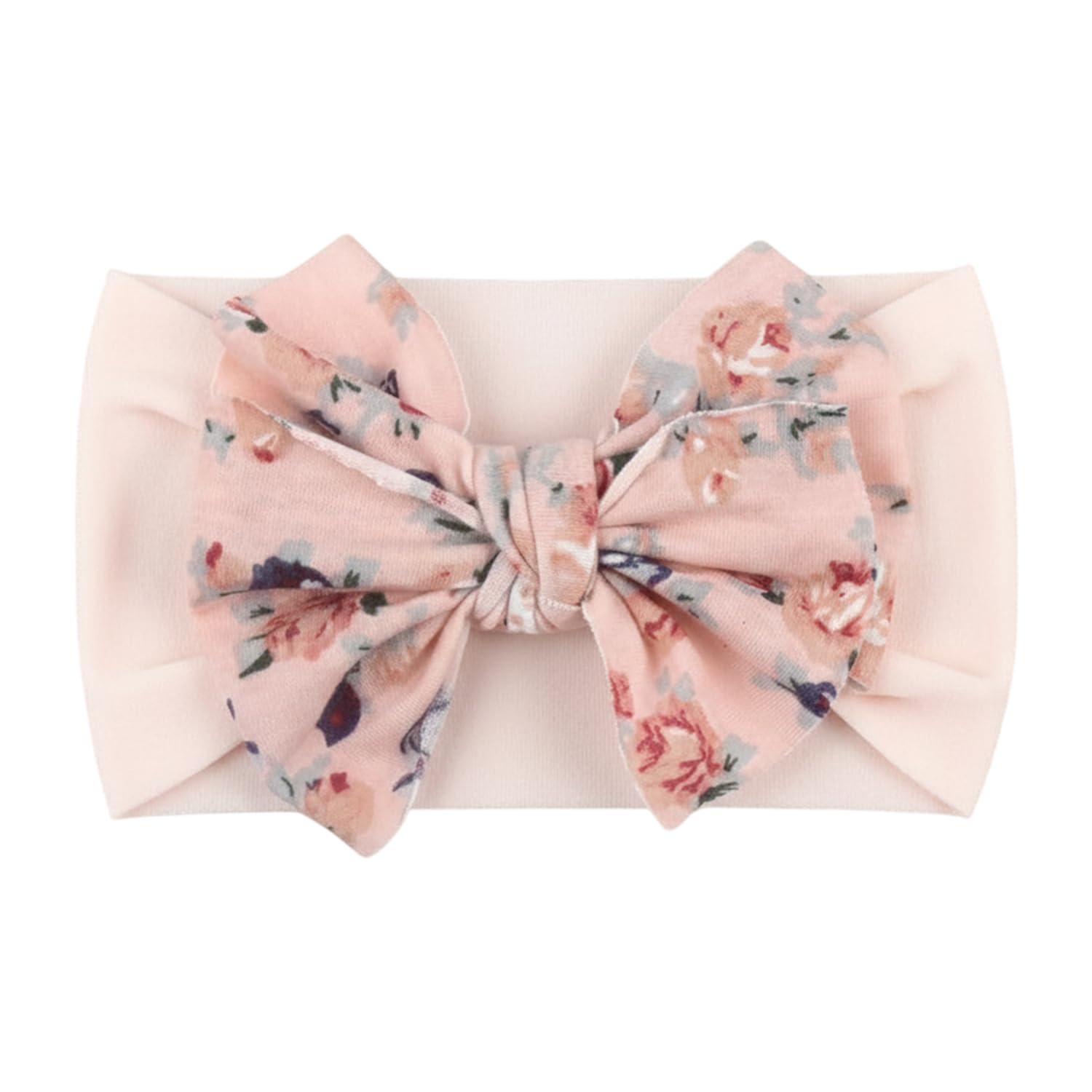 SYGA Baby Headbands Printed Flower Bow Strechable Soft Nylon Hairbands for Newborns, Infants, Toddlers, Kids 0-3 Years (Light Pink)-picture-10