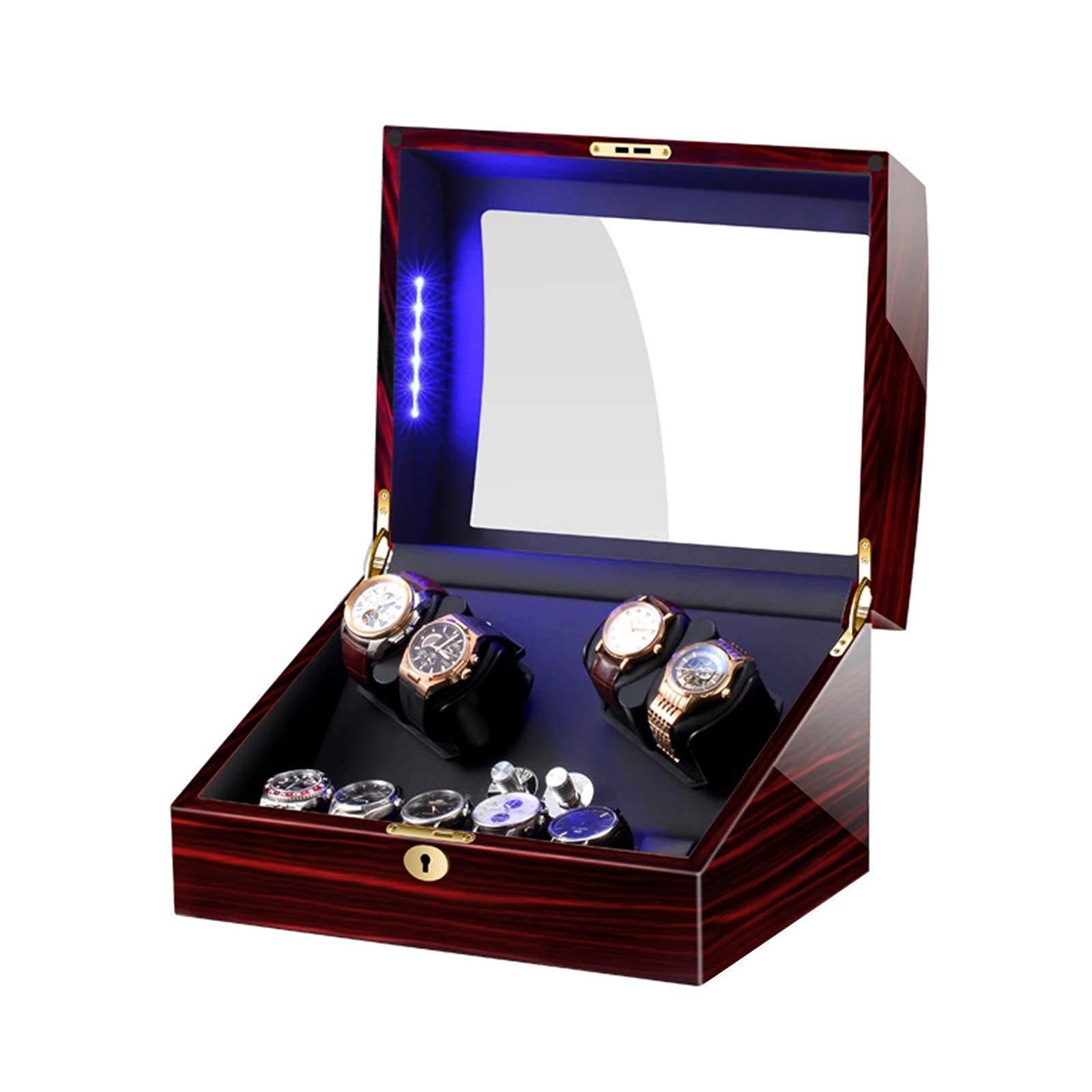 NZPOST 4 Watches + 6 Storage with LED Light Soft Watch Pillow Piano Paint Exterior Quiet Motor