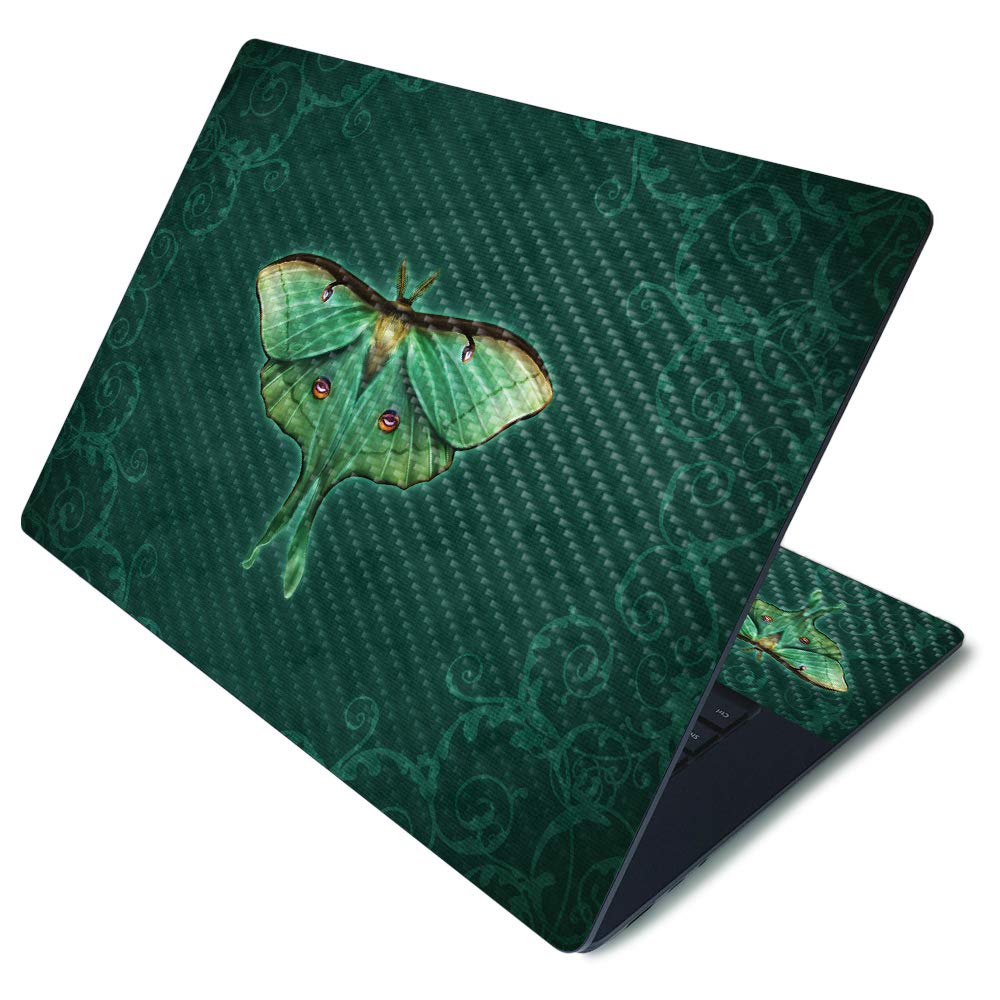 MightySkins Carbon Fiber Skin for Microsoft Surface Laptop 3 15" - Luna Moth | Protective, Durable Textured Carbon Fiber Finish | Easy to Apply, Remove, and Change Styles | Made in The USA