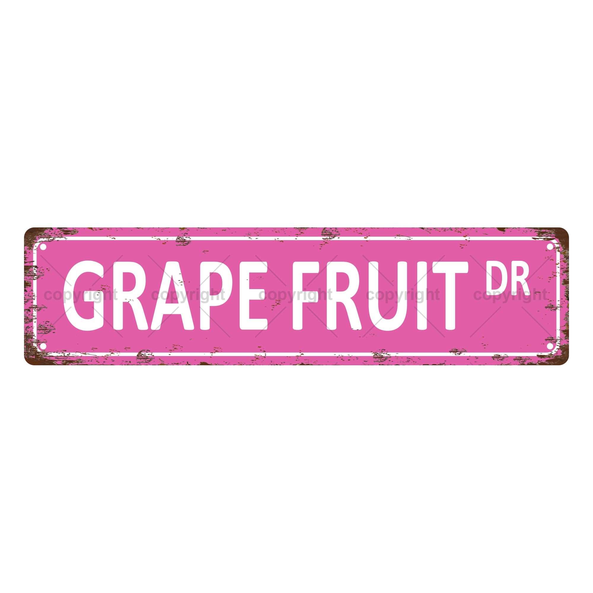 Grape Fruit DR Vintage Metal Tin Sign,Street Sign,Home Decor,Room Decor,Wall Decor,Bathroom Decor,Bar Decor,Cafe Decor,Garage Decor,4x16 Inch