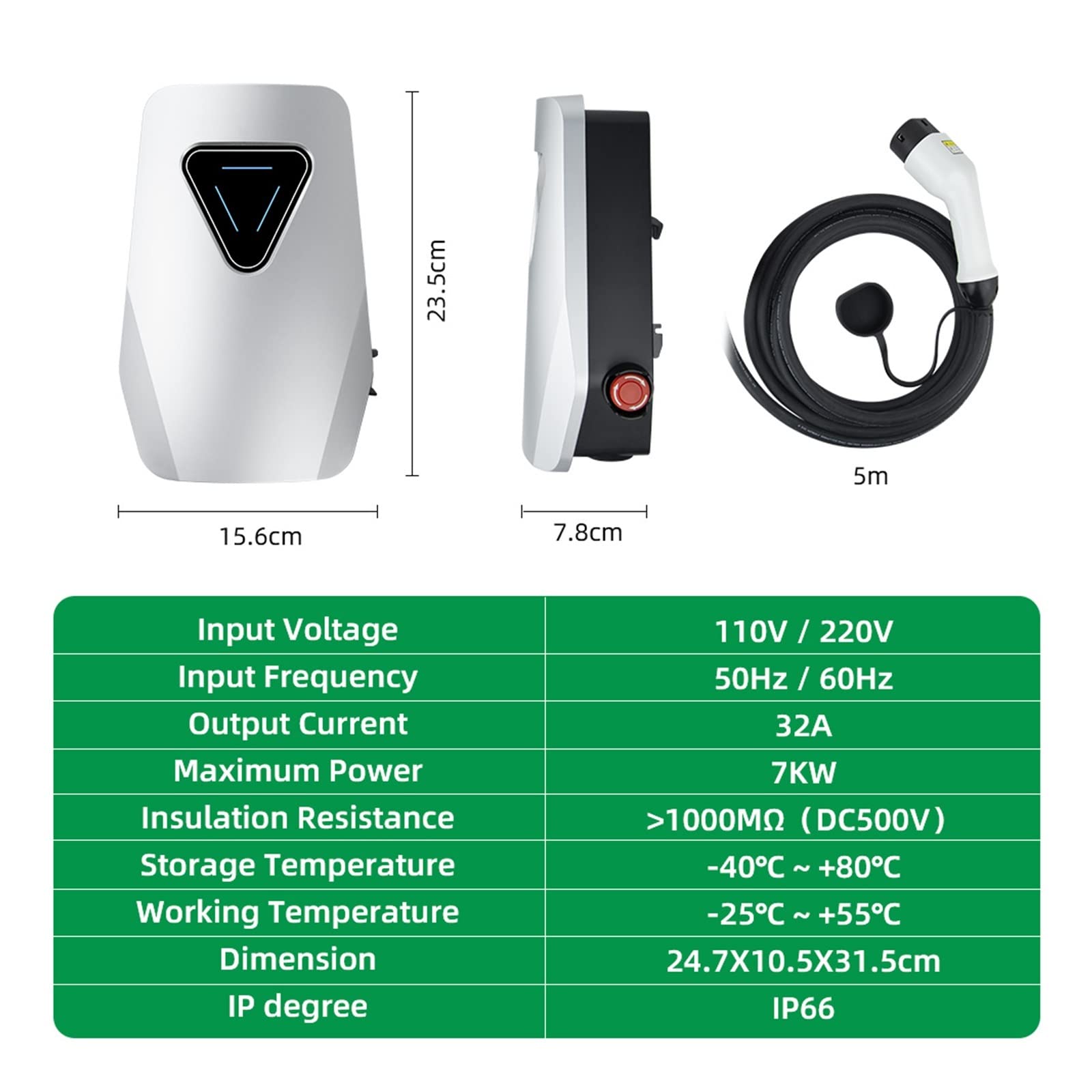 Amazon.co.jp: EV 充電器 Type2 62196-2 アダプター充電ケーブル 7KW